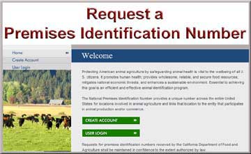 Premises Registration link to www.californiaid.org