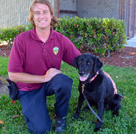 Handler Jeremy and Detector Dog Friday