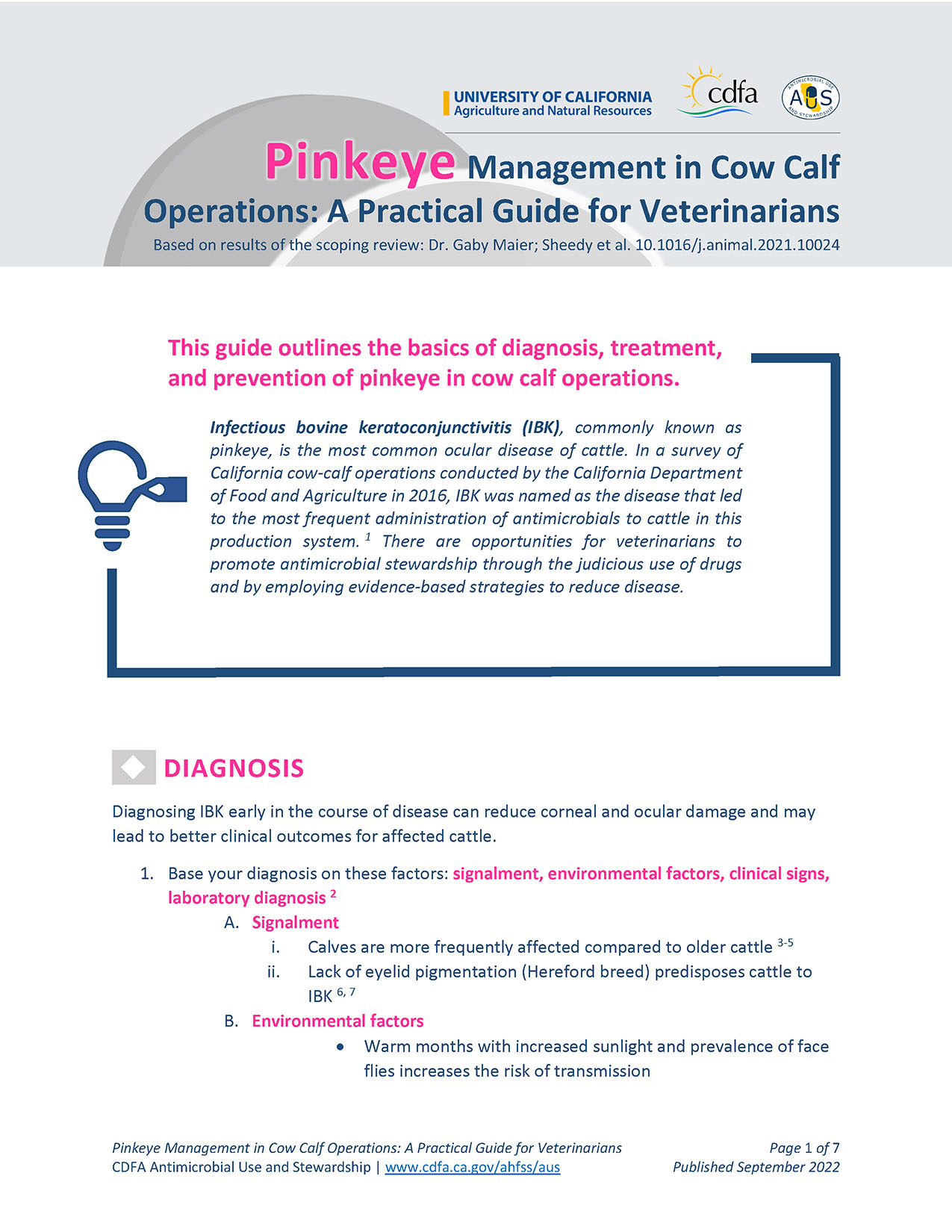 Pinkeye Management in Cow Calf Operations: A Practical Guide for Veterinarian thumbnail
