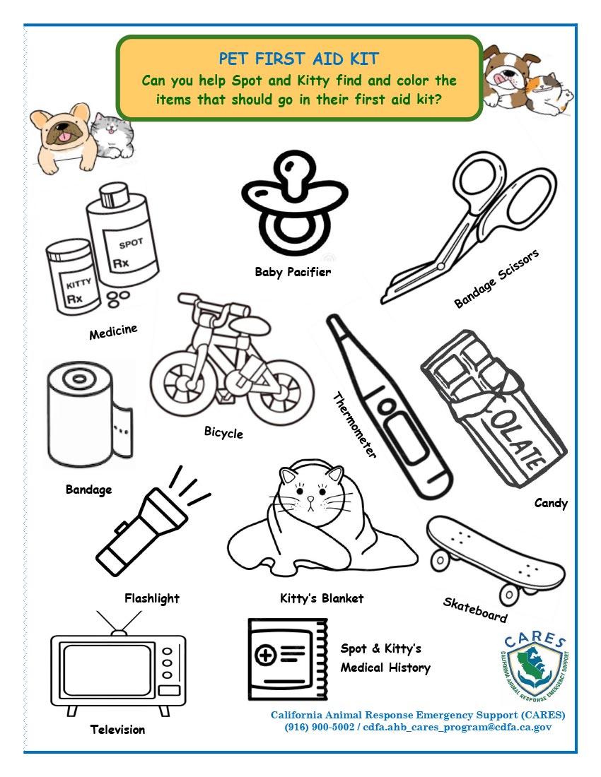 CARES Pet First-Aid Coloring Page