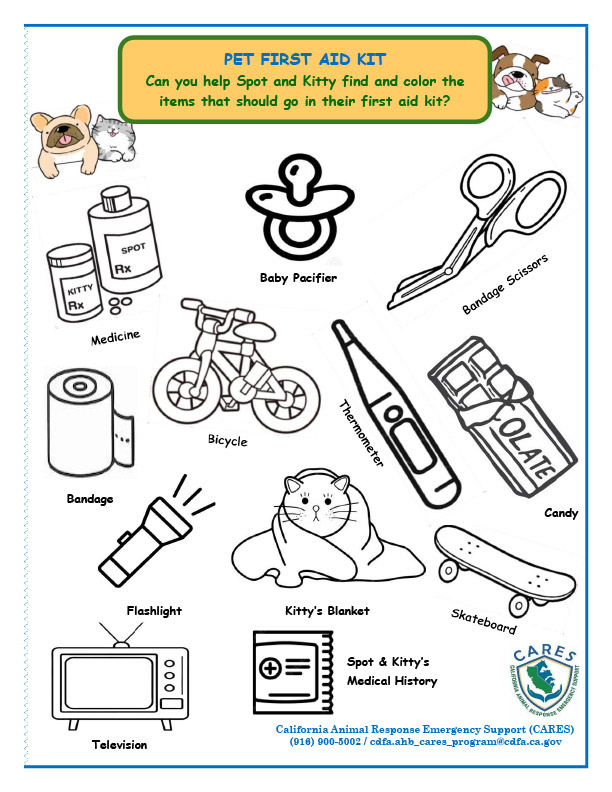 CARES Pet First-Aid Coloring Page