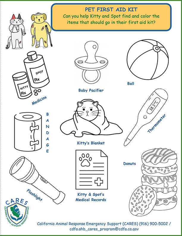 CARES Pet First-Aid Coloring Page