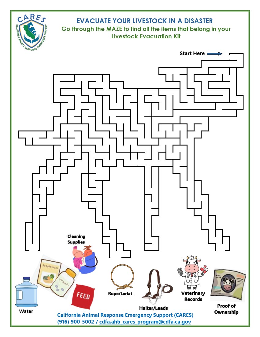 CARES Livestock Evacuation Kit Maze