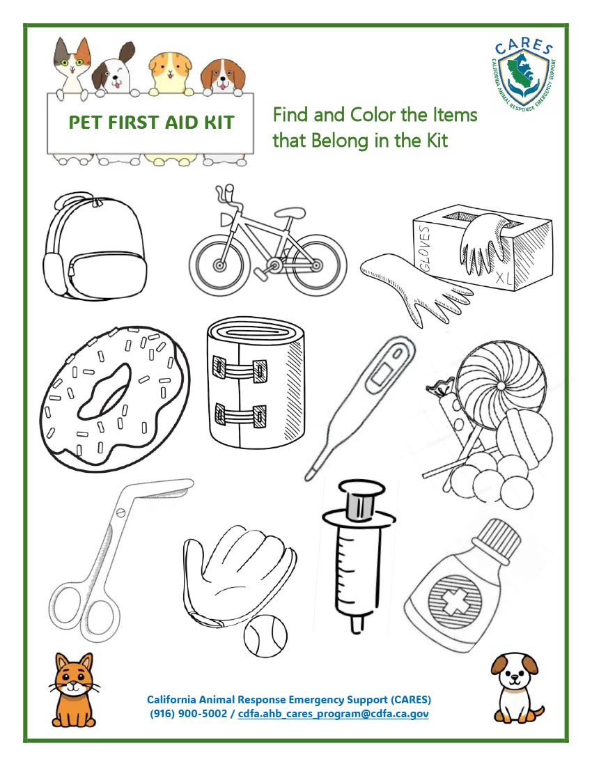 Pet First-Aid Kit Find & Color
