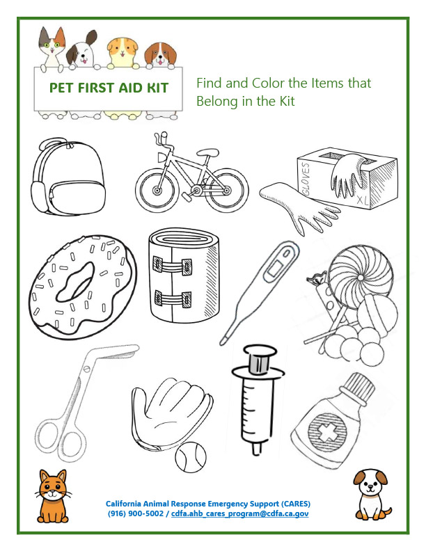 Pet First-Aid Kit Find & Color