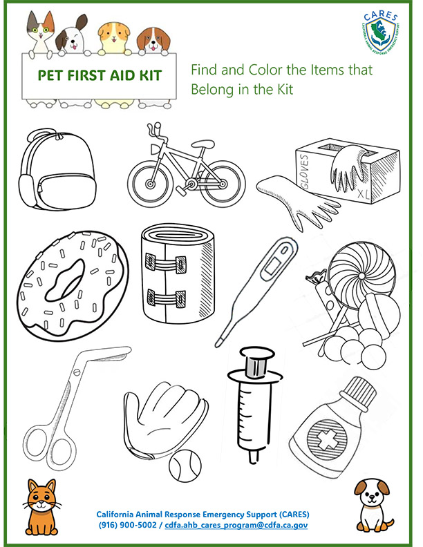 Pet First-Aid Kit Find & Color