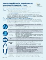 Biosecurity Guidance for Dairy Regulatory Inspections Visiting a Dairy Farm Infographic
