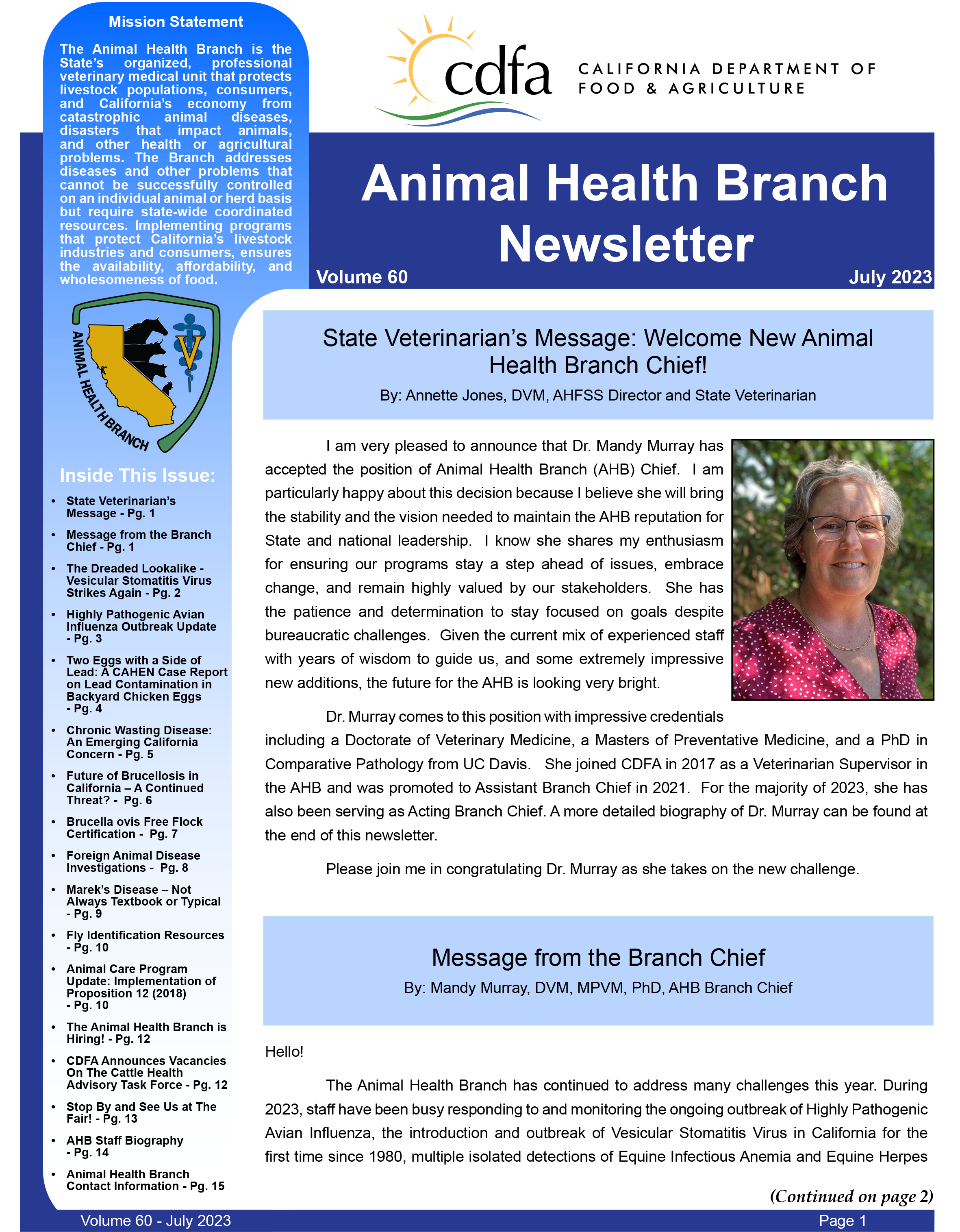 April 2023 Newsletter front cover