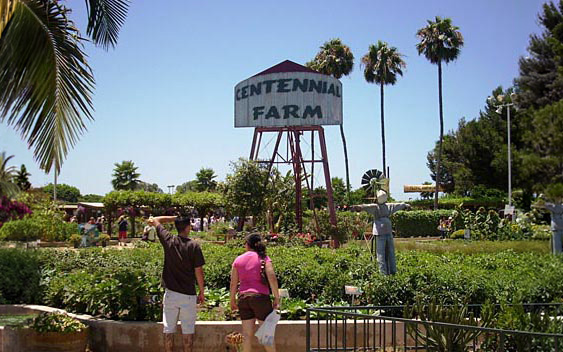 Fairgoers learning about crops at Centennial Farm. Orange County Fair, Costa Mesa