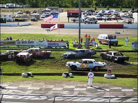 Demolition derby is always a favorite among fairgoers. Shasta District Fair, Anderson