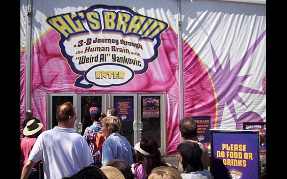 "Al's Brain" is 3-D journey through the human brain, hosted by Weird Al Yankovic. Orange County Fair, Costa Mesa