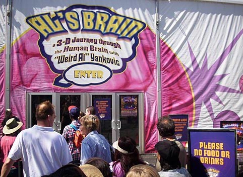 "Al's Brain" is 3-D journey through the human brain, hosted by Weird Al Yankovic. Orange County Fair, Costa Mesa