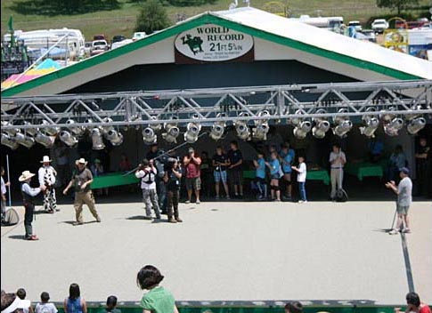 The world-famous frog jump. Calaveras County Fair & Jumping Frog Jubilee, Angels Camp