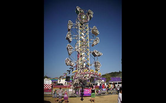 A tall carnival ride