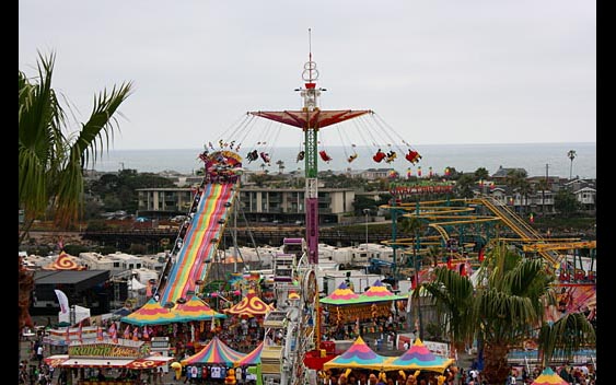 An overview of the midway rides