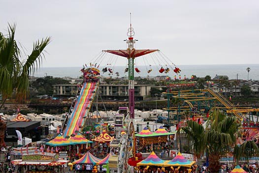An overview of the midway rides