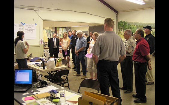 Tour of an incident command post. Nevada County Fair, Grass Valley