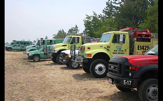 Large parking lots at fairs are ideal for emergency staging. Inter Mountain Fair of Shasta County, McArthur