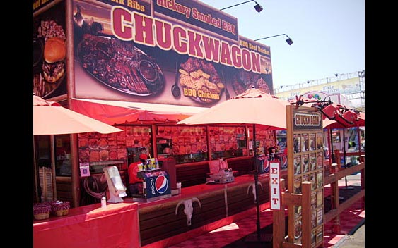 The Chuckwagon prepares hickory smoked 'BBQ'