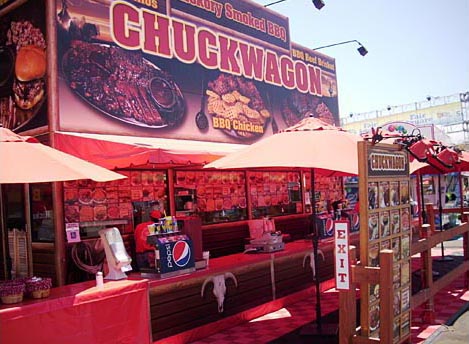 The Chuckwagon prepares hickory smoked 'BBQ'