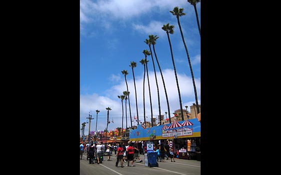 A colorful and bustling food row. San Diego County Fair, Del Mar