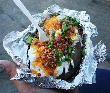 Hungry yet? A mouthwatering baked potato with all the fixings. California Exposition & State Fair, Sacramento