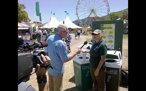 Huell Howser learns about how the fair is "going green." Marin County Fair & Exposition, San Rafael