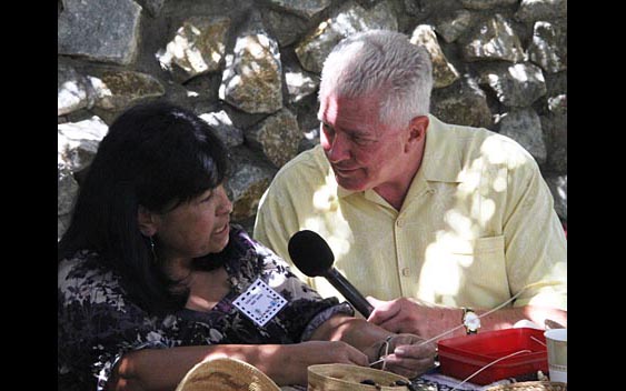 Huell Howser learns more about traditional Native American crafts. Amador County Fair, Plymouth