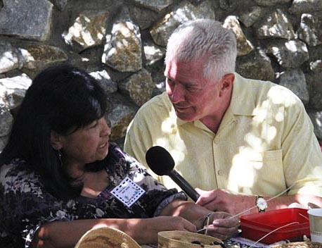 Huell Howser learns more about traditional Native American crafts. Amador County Fair, Plymouth