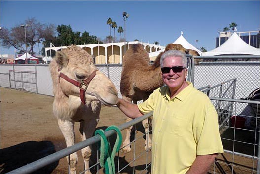 Huell Howser makes a new friend. Riverside County Fair & National Date Festival, Indio