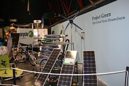 This exhibit is all about going green! The items in the Project Green exhibit were all designed by students. California Exposition & State Fair, Sacramento