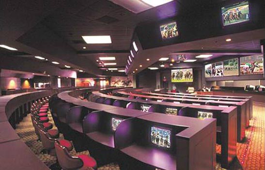 Inside the live wagering facility. San Diego County Fair, Del Mar