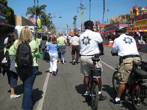 Plentiful security personnel on site patrolling the grounds. San Diego County Fair, Del Mar