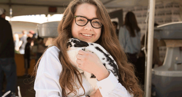 Different 4H girl with rabbit