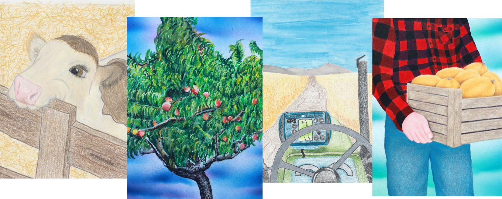 four agricultural paintings banner