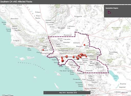 VND 2018-19: lapso de tiempo de los hallazgos y contactos peligrosos (conectados epidemológicamente) en el Sur de California