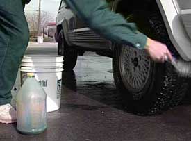 clean inside wheelwells & tires