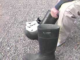 Put on clean footwear