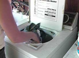 Washing soiled clothes