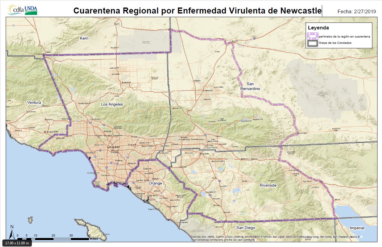 Cuarentena Regional por Enfermedad Virulenta de Newcastle