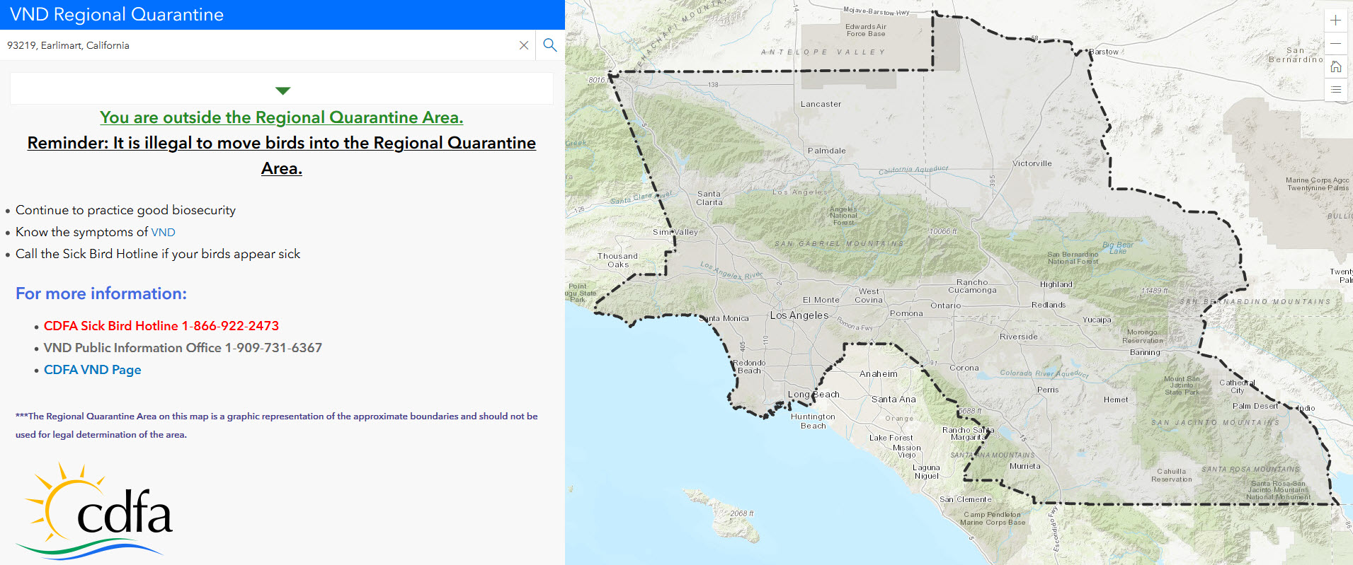 VND Regional Quarantine Map