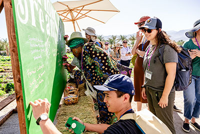 Billboards being signed by event attendees