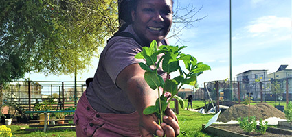 girl with plant