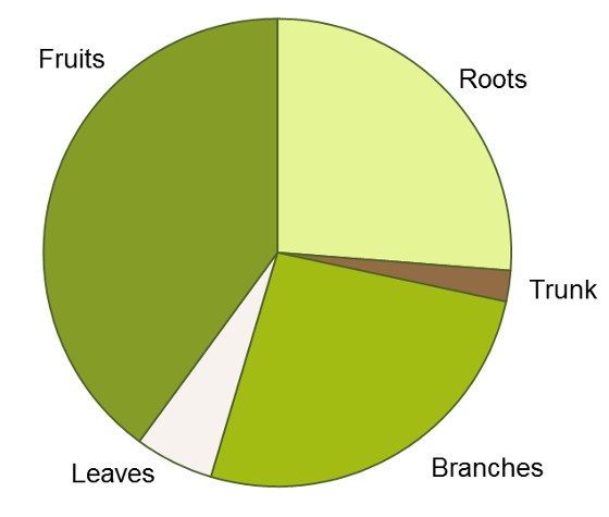 Nitrogen partitioning pie chart