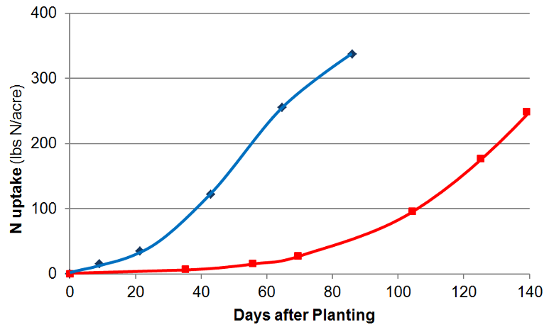 Season N Uptake Curve Graph