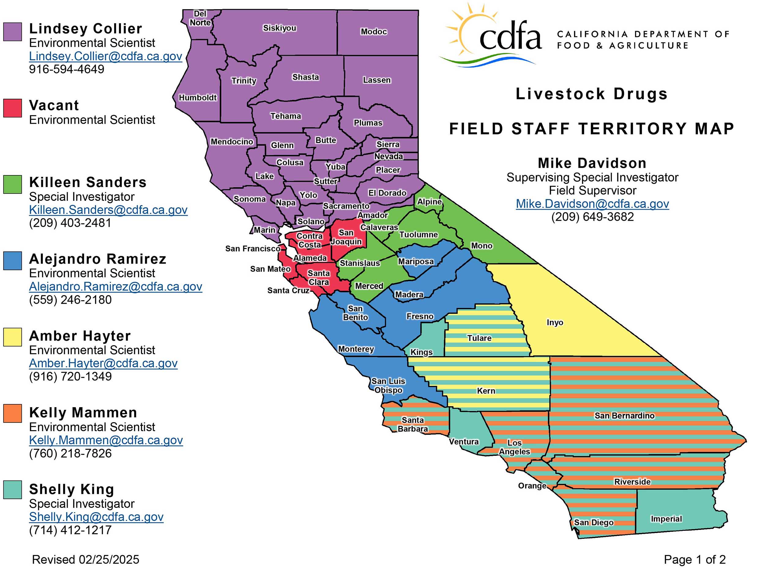 Livestock Drug Field Staff Territory Map