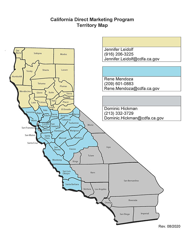 Certified Farmers' Market District Supervisors by Region