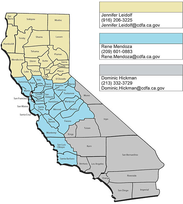 Certified Farmers' Market District Supervisors by Region