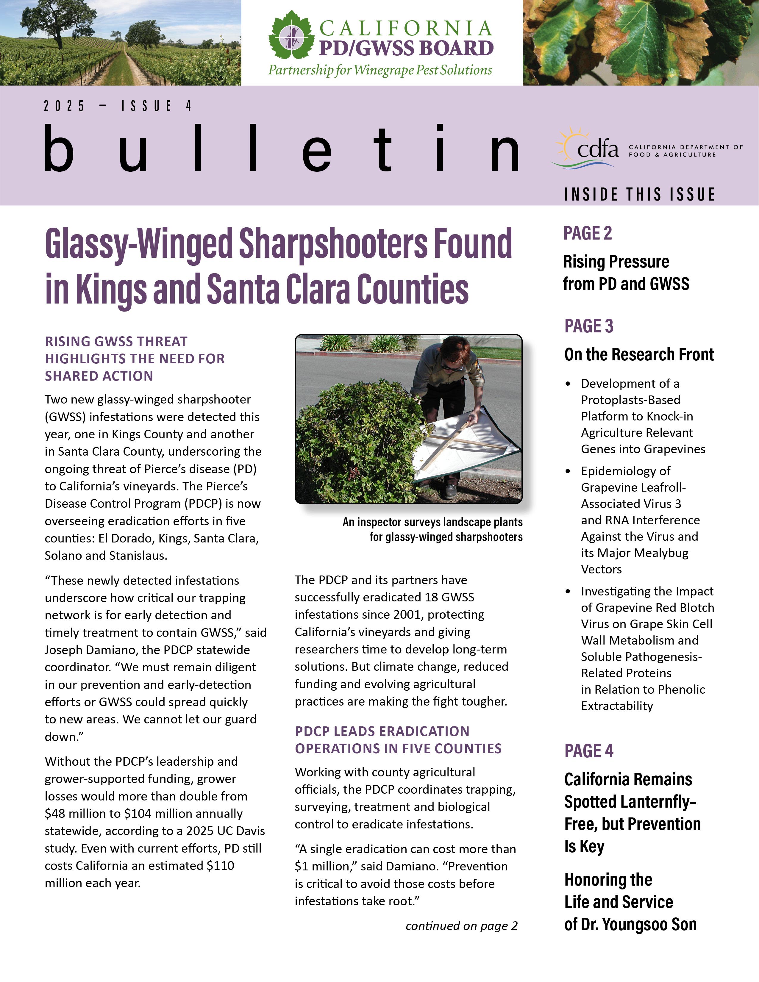 2025 Issue 4 cover of Newsletter