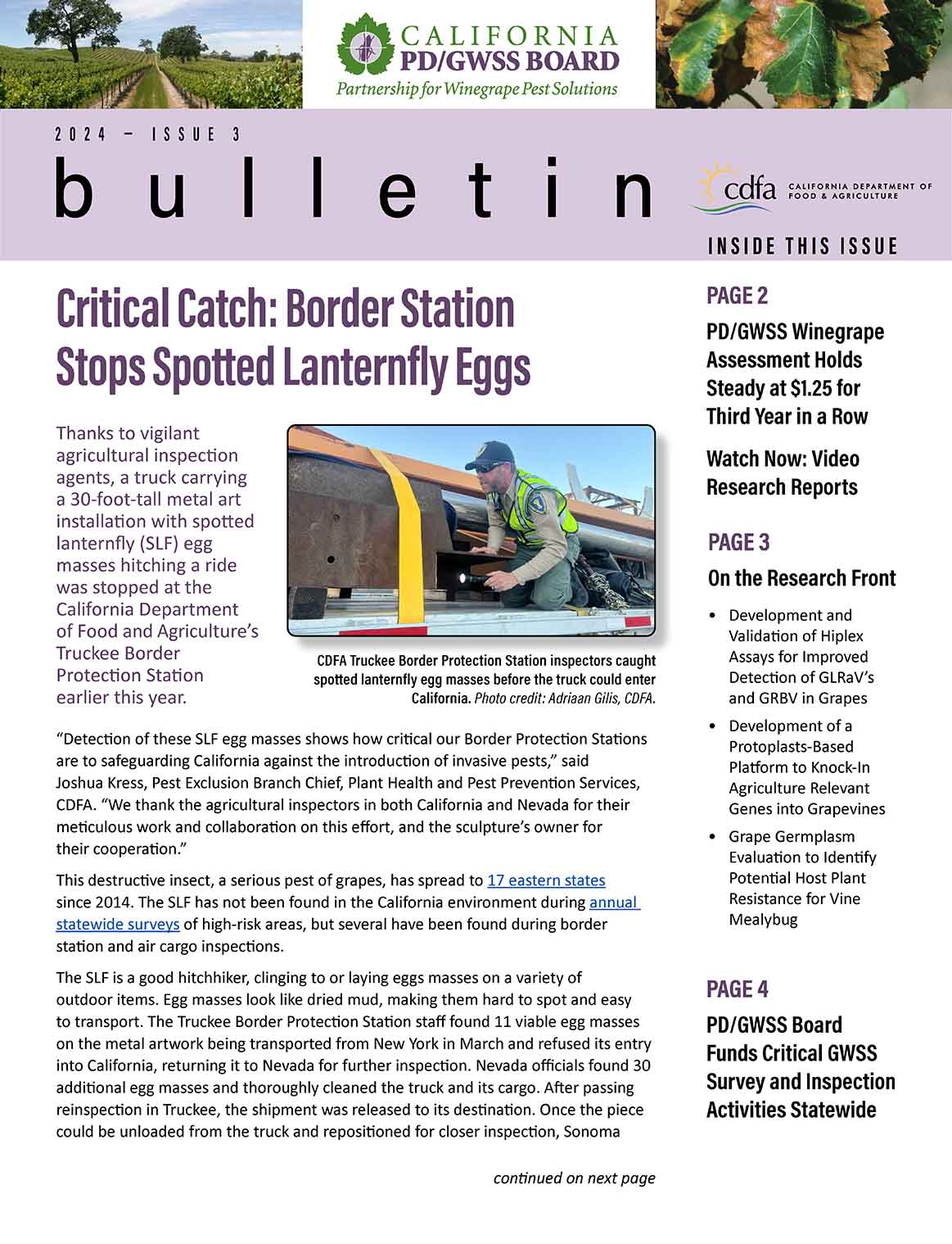 2024 Issue 3 cover of Newsletter
